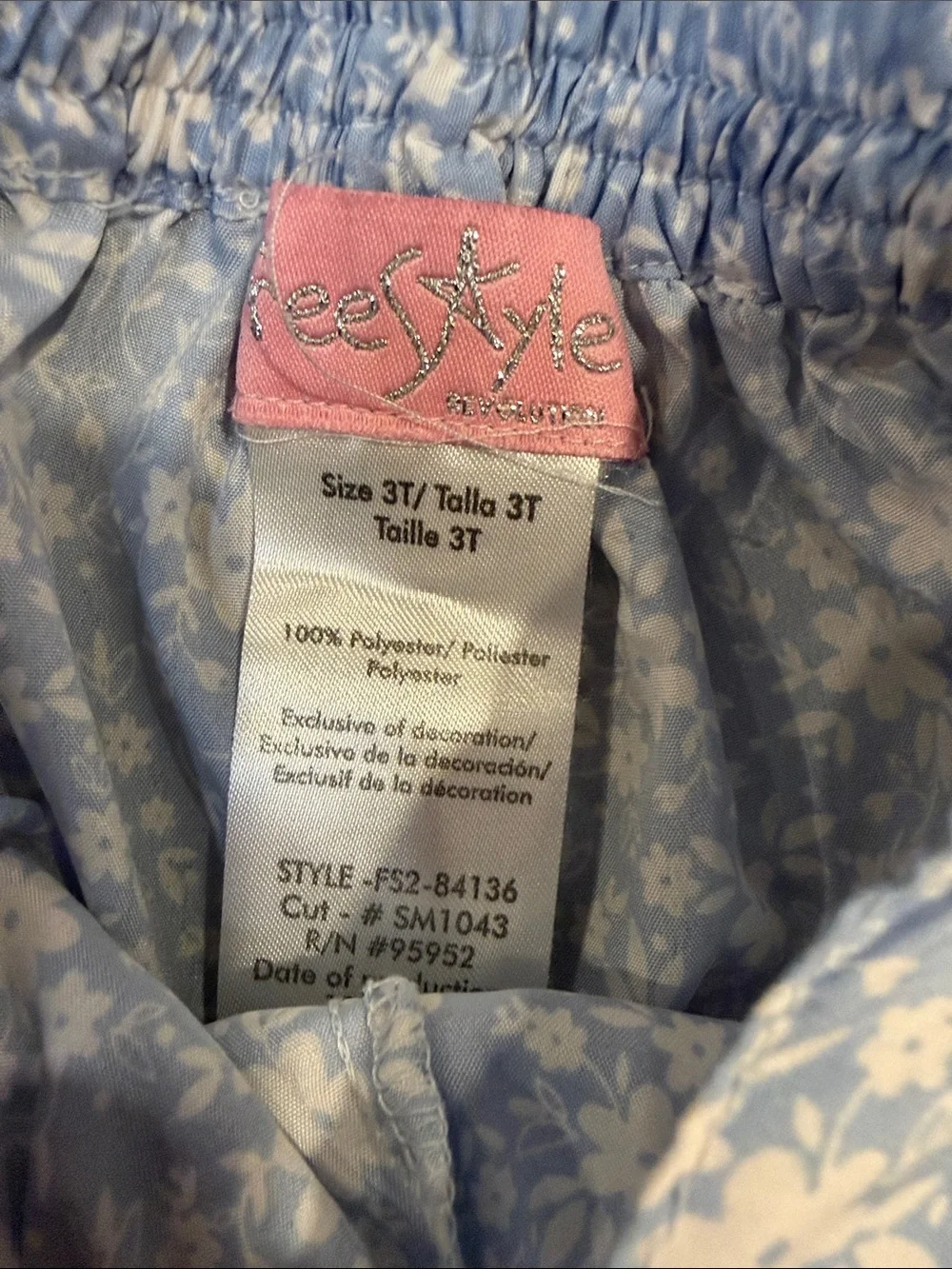 Freestyle Toddler Girls Blue Floral 2 Piece Set Size 3T - C8-138
